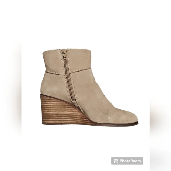 Lucky Brand Zollini Ankle Boots 7.5 Tan Suede - Picture 5 of 8